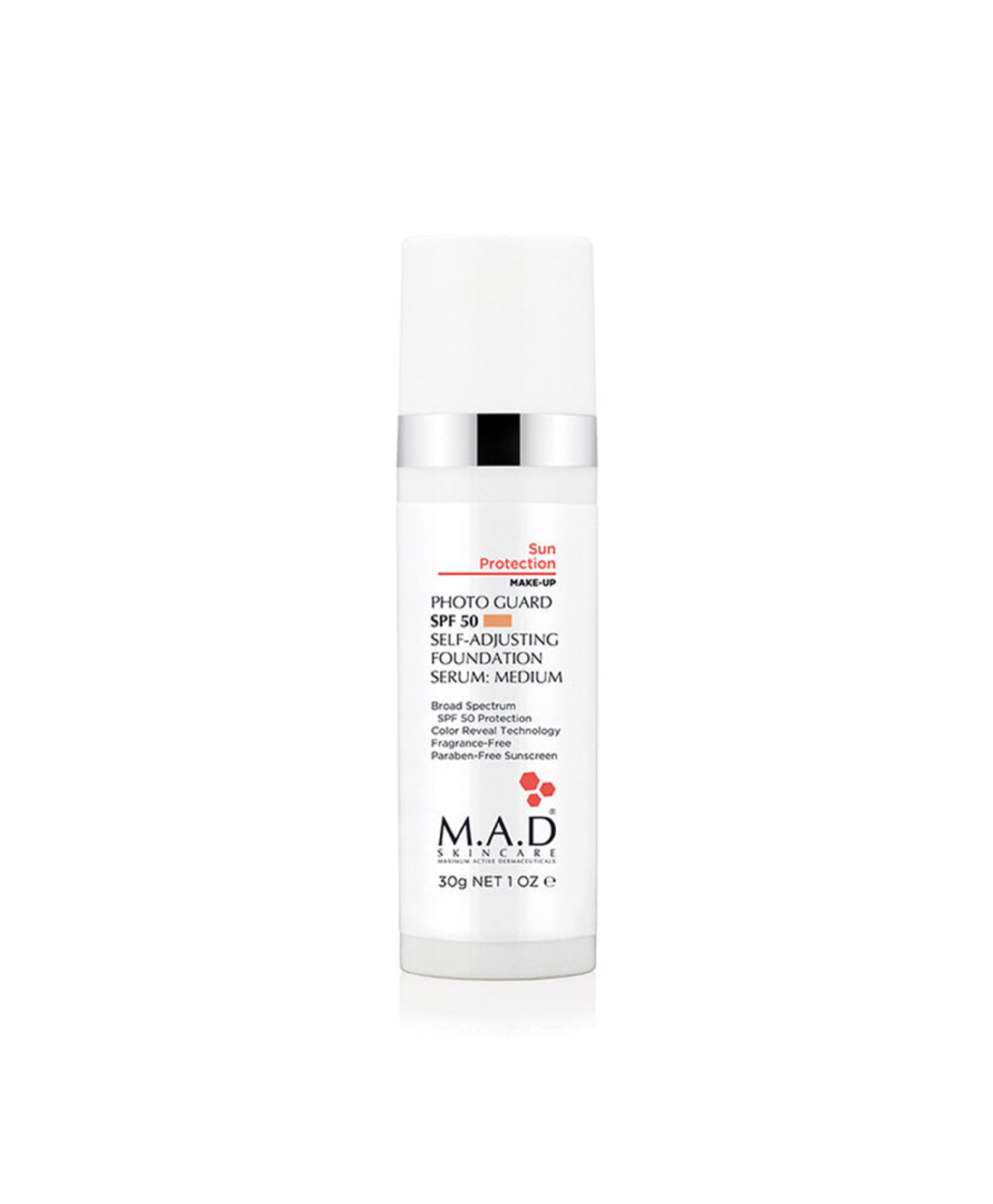 M.A.D Skincare Photo Guard SPF 50 Self-Adjusting Foundation Serum: Medium
